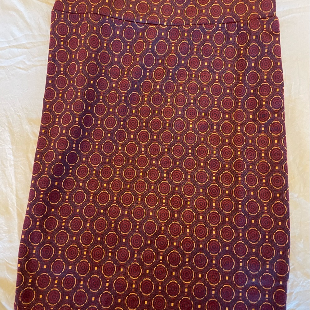 LuLaRoe Purple and Orange Patterned Pencil Skirt